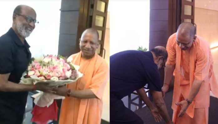 सुपरस्टार Rajinikanth सीएम योगी के पांव छूकर लिया आशीर्वाद