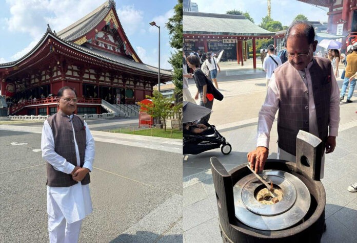 मुख्यमंत्री साय ने जापान पहुंचने के बाद सबसे पहले टोक्यो स्थित ऐतिहासिक असाकुसा मंदिर में की पूजा-अर्चना